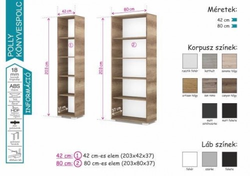 Polly knyvesszekrny 80, 42cm