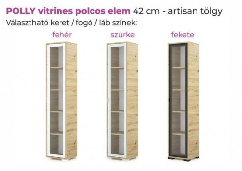 Polly vitrines szekrny 42, 80cm