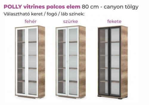 Polly vitrines szekrny 42, 80cm