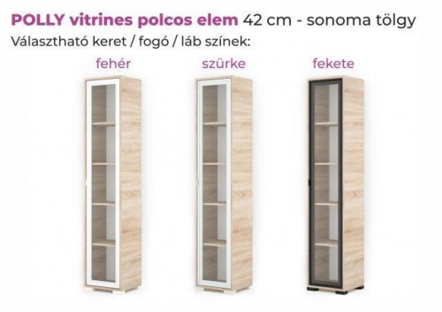 Polly vitrines szekrny 42, 80cm